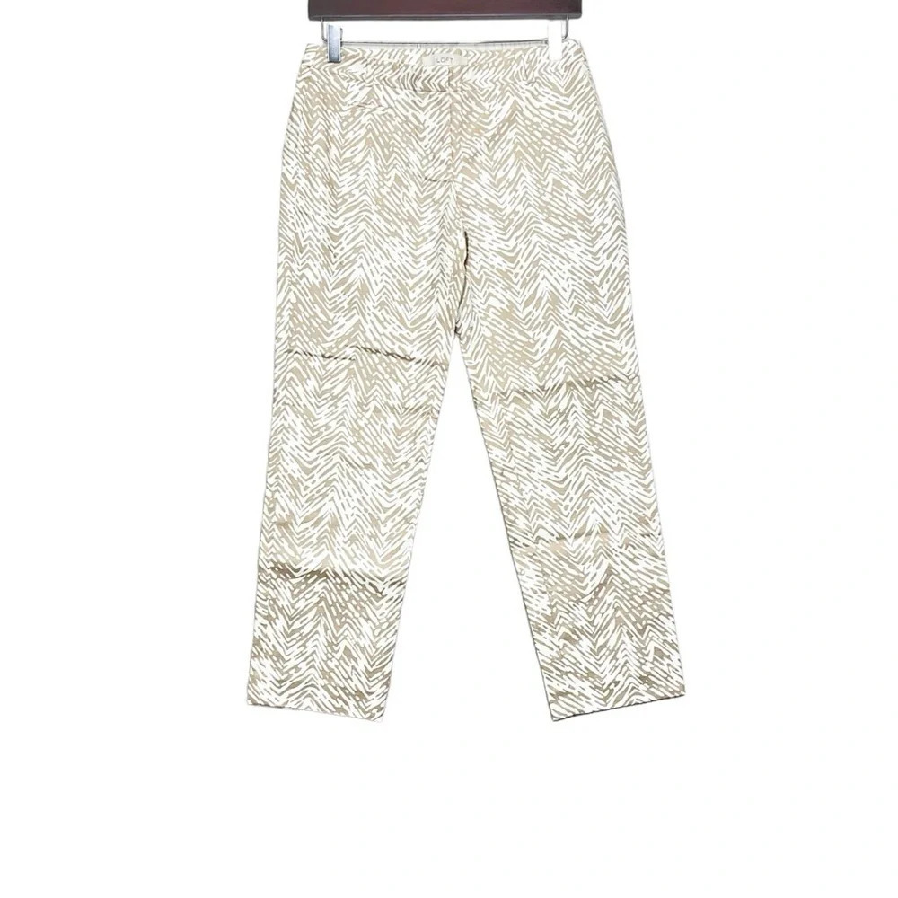 Ann Taylor Loft Beige Cropped Cotton Pants Size 0